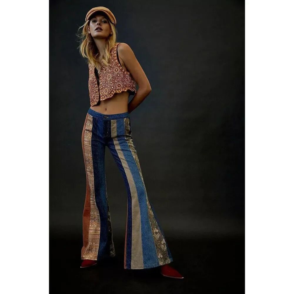 Free People Serena Low-Rise Flare Jeans